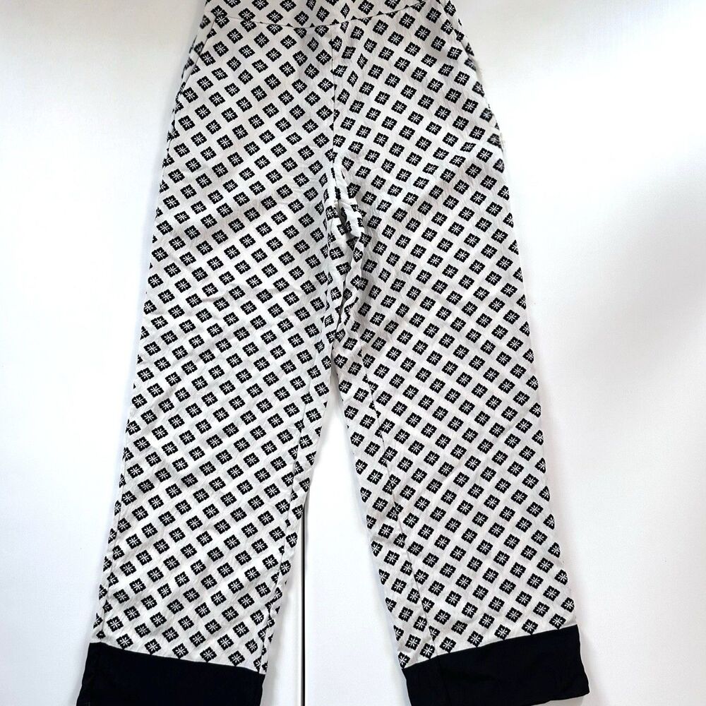 Zara Women’s XS Black White Geometric Print Wide Leg Pants High Rise